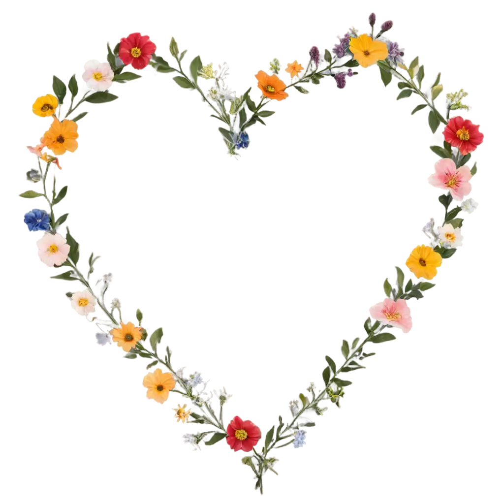 a heart filled with different flowers