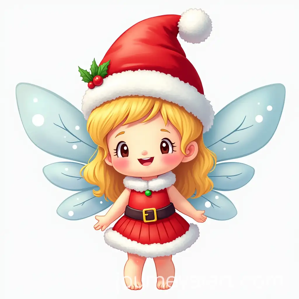 Cartoon-Fairy-in-Festive-Santa-Hat-with-No-Background