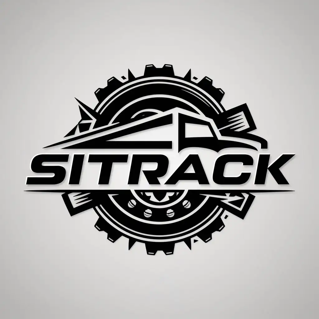 a logo design,with the text "SiTrack", main symbol:truck,complex,be used in Automotive industry,clear background