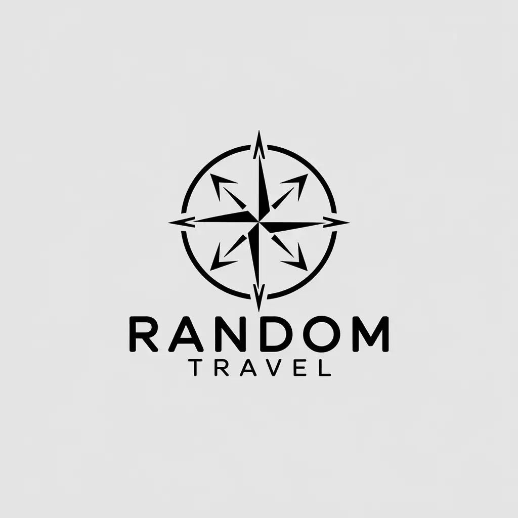 LOGO Design for Random Travel Minimalistic TravelThemed Symbol with a Touch of Randomness