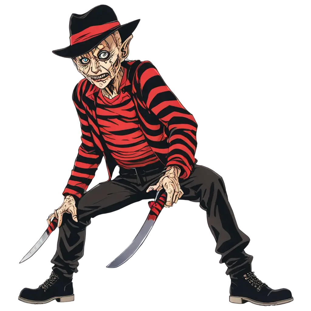 Freddy-Krueger-Anime-Style-PNG-Image-Unleashing-a-Nightmare-in-Digital-Art