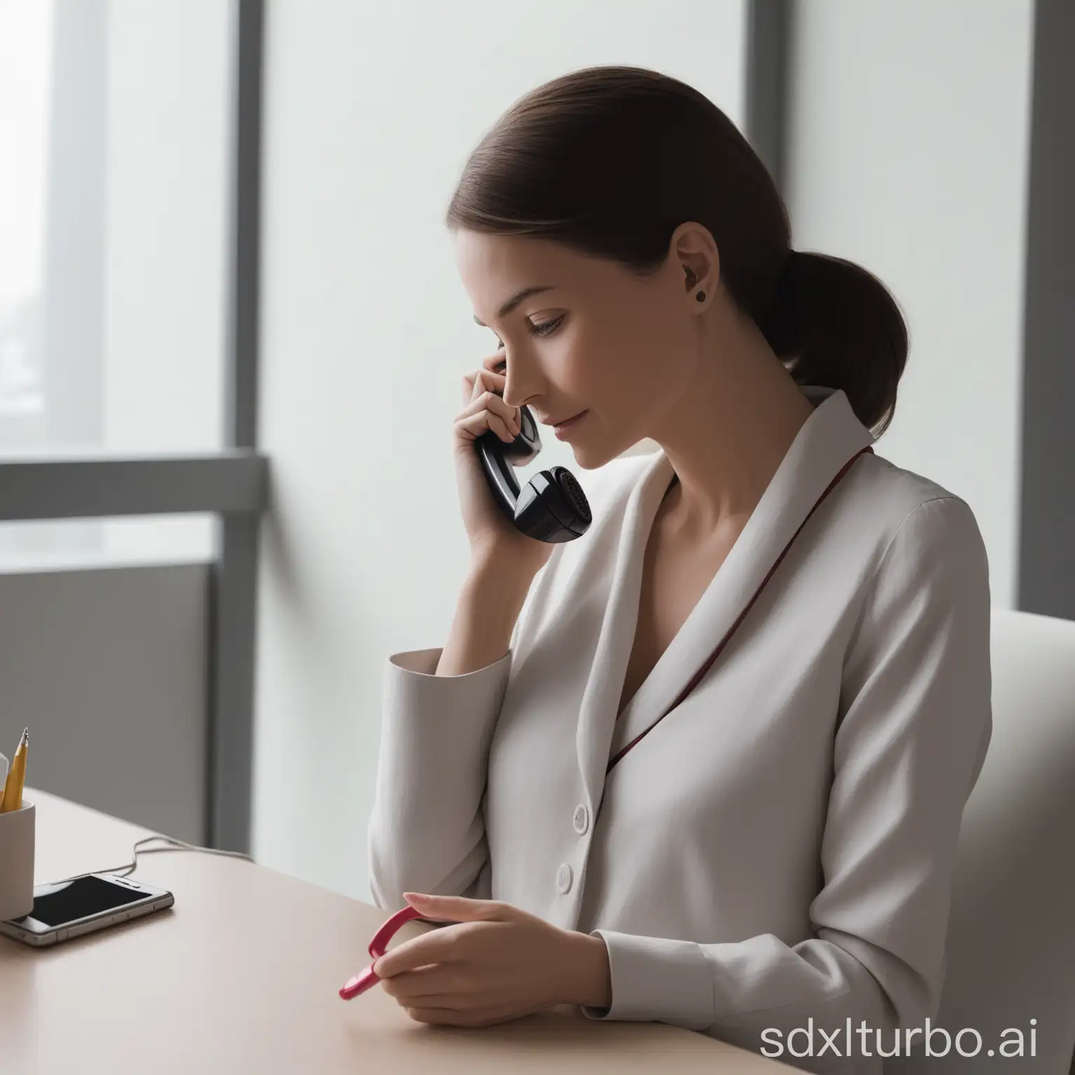 Woman-Talking-on-Phone-in-Cozy-Setting