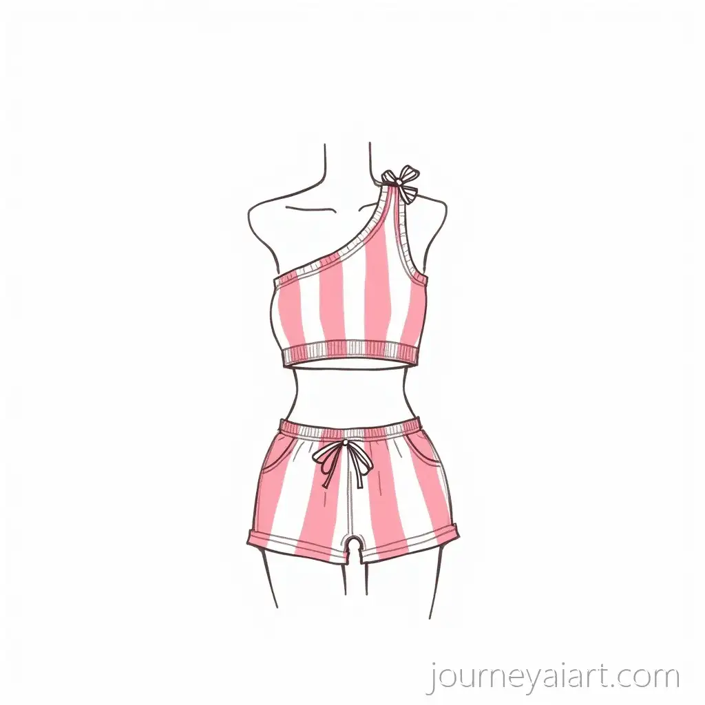 Summer-Womens-OutfitSummer-outfit-sketch-Sketch-with-OneShoulder-Crop-Top-and-Tie-Shorts