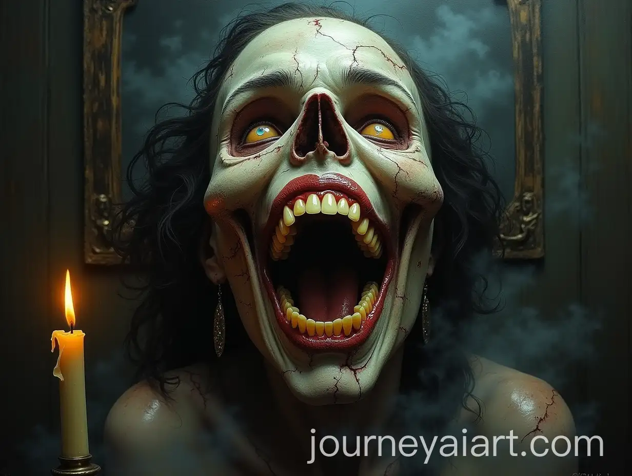 Gothic-Art-Interpretation-of-Yellow-Teeth-and-Decay-with-Eerie-Shadows