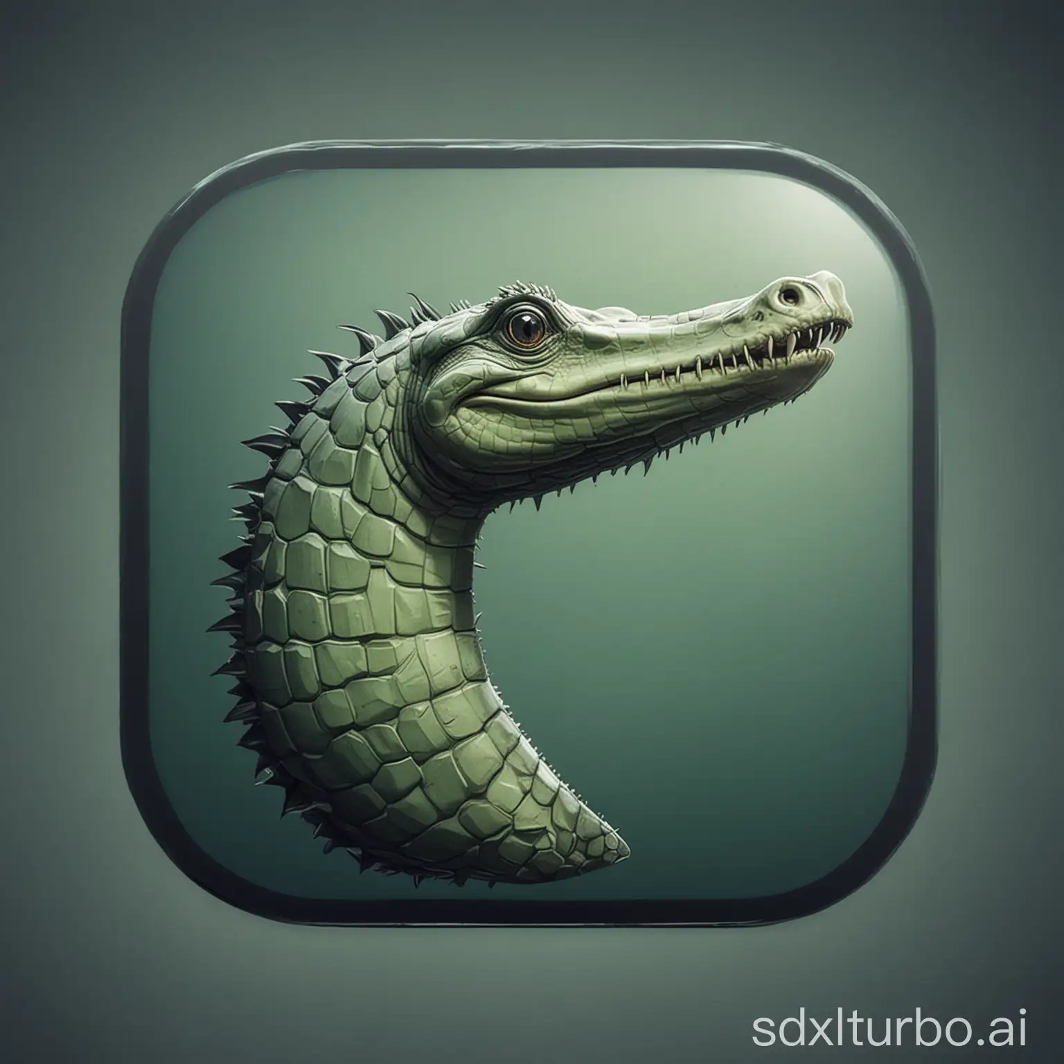 stylized app icon of a gharial