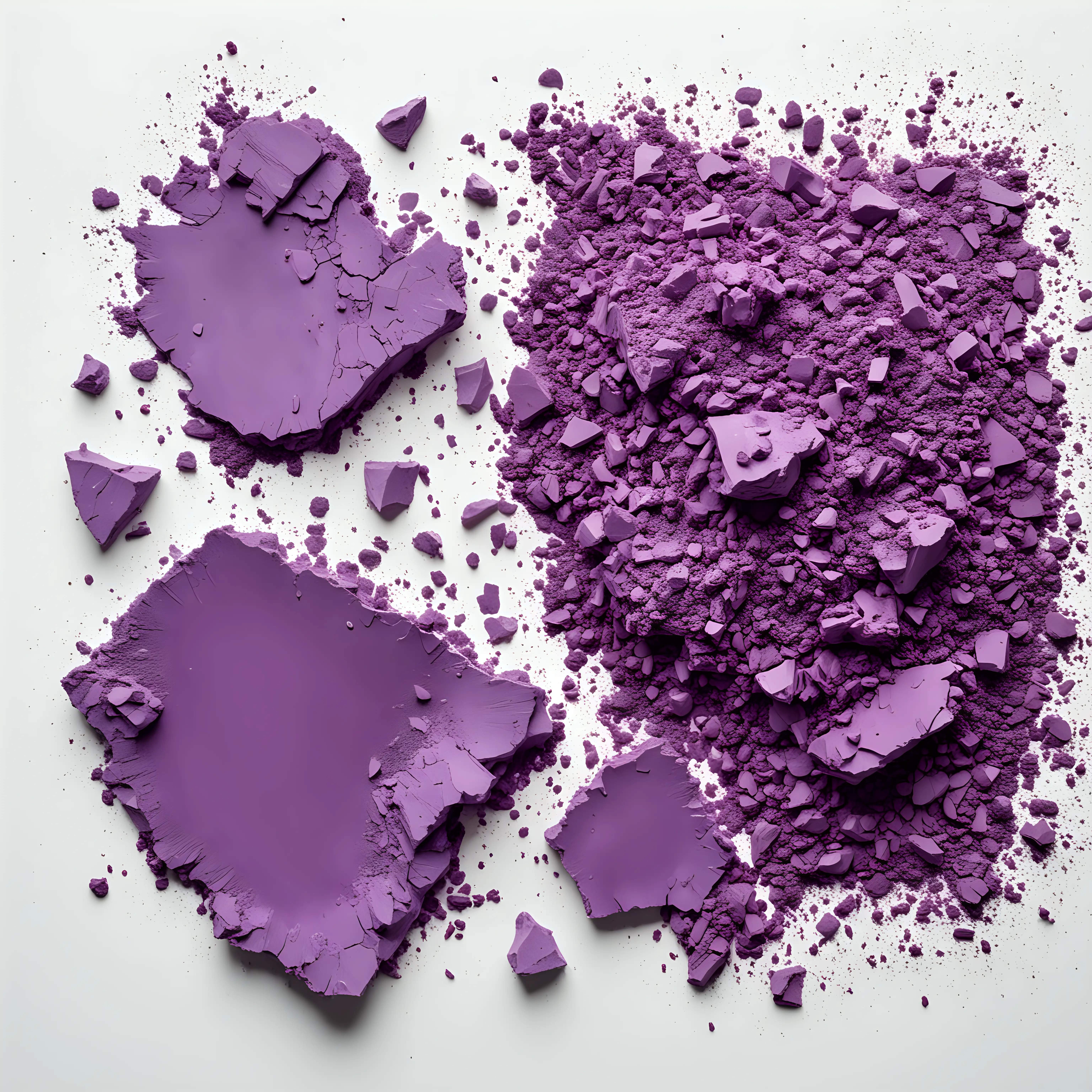 Purple-Pigment-Fragments-on-White-Background