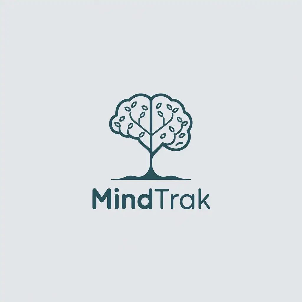 LOGO Design for MindTrak Minimalistic Vector Logo Featuring a Growing Tree Symbolizing the Mind