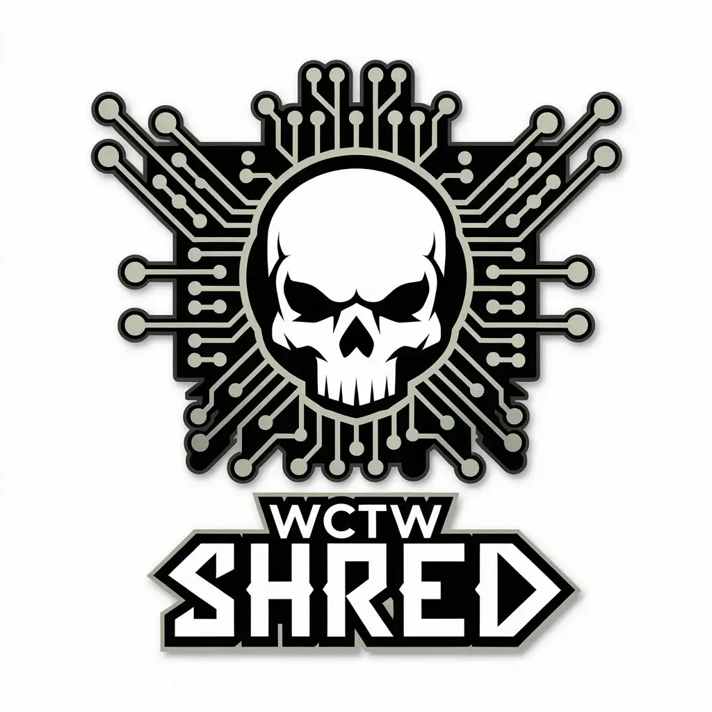 LOGO Design for WCTW Shred Cyberpunk Theme with Vector Style and Clear Background