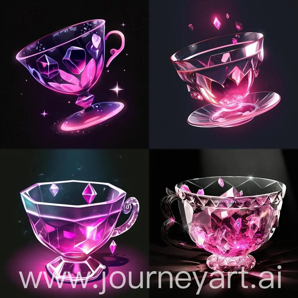 Exquisite-Crystal-Tea-Cup-with-Pink-Ribbon-Glowing-Gem-and-Glass-Details