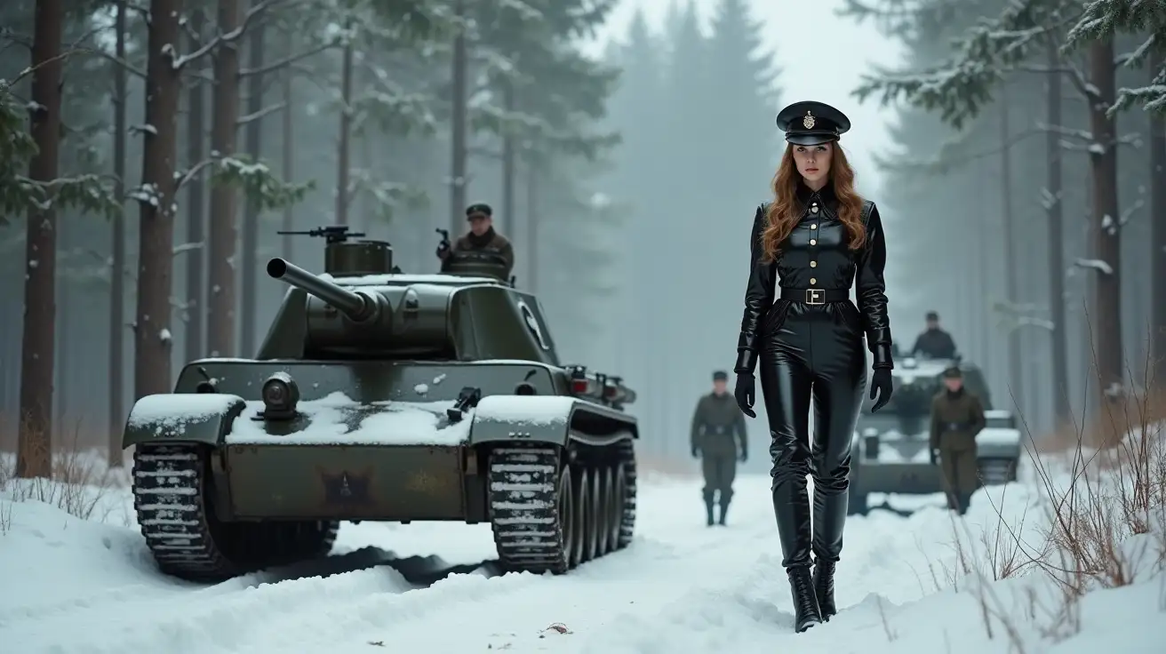 WWIIInspired-BDSM-Mistress-in-Snowy-Battlefield-with-German-Soldiers