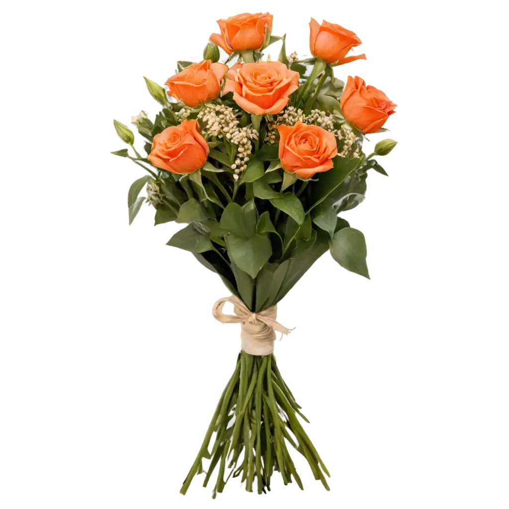 Vibrant-Orange-Roses-Bouquet-PNG-Image-for-Webshops-HighQuality-Floral-Arrangement