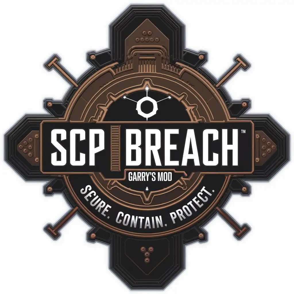 LOGO Design for SCP Breach Garrys Mod Secure Containment Concept with Clear Background