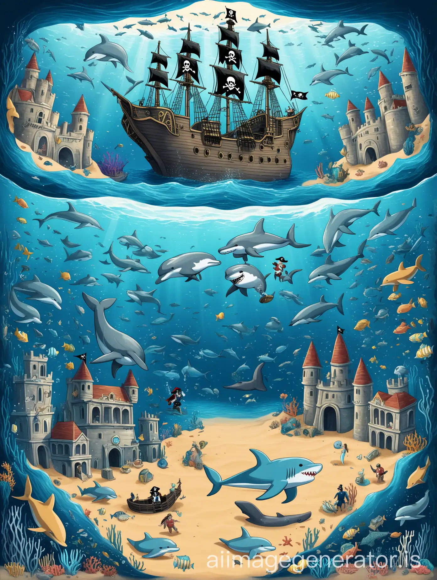 Enchanting-Deep-Sea-Scene-with-Pirate-Ship-and-Poseidons-Castle