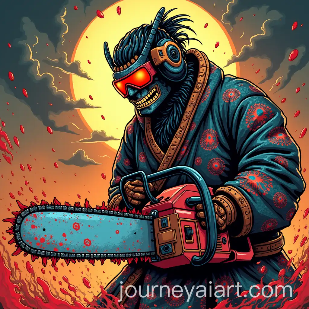 Makima-Reflected-on-Chainsaw-in-Intense-Cartoonish-Art-Style