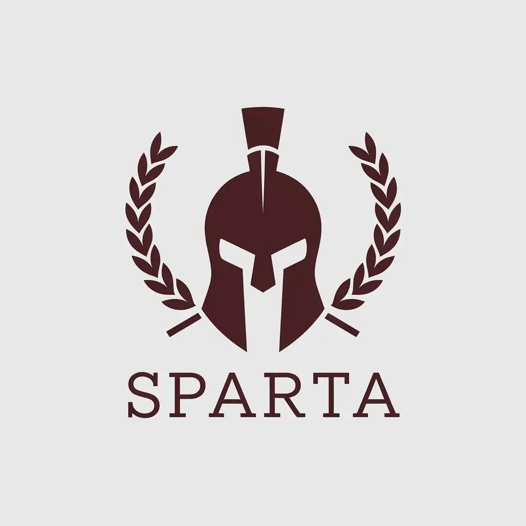 LOGO Design for Sparta Minimalistic Spartan Warriors Helmet or Sword with Clear Background