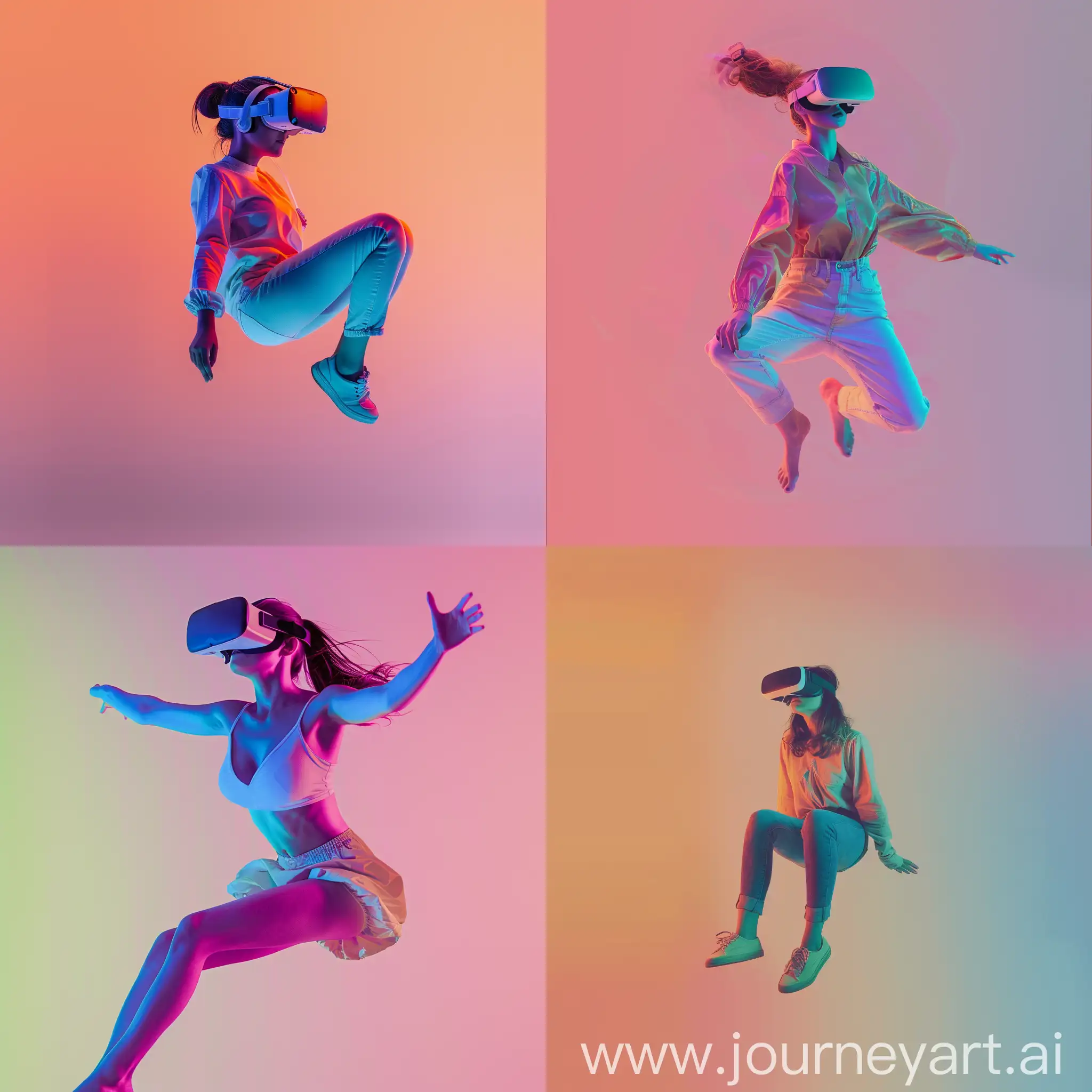 Woman-in-Virtual-Reality-Glasses-Floating-on-Gradient-Background