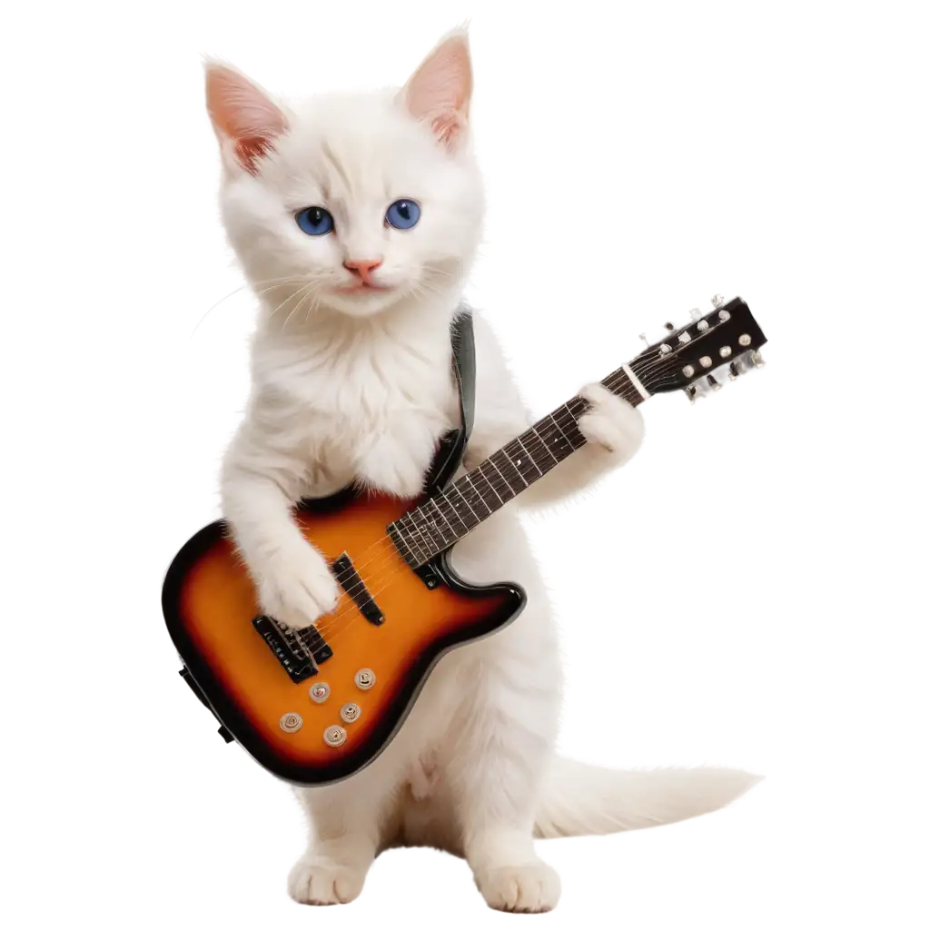 White-Kitten-Playing-Guitar-PNG-Image-HighQuality-Digital-Artwork-for-Creative-Projects