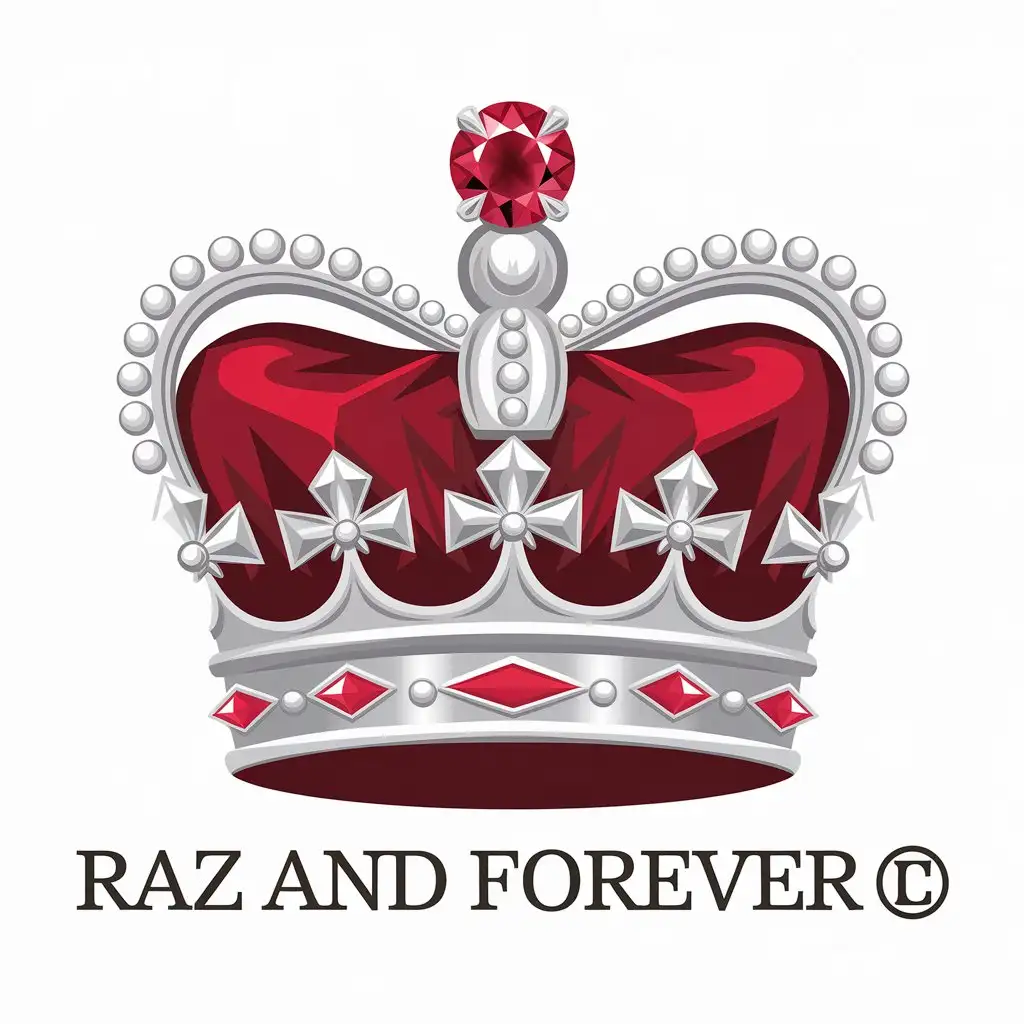 a vector logo design,with the text "Raz and forever 👑", main symbol:Silver,Moderate,clear background