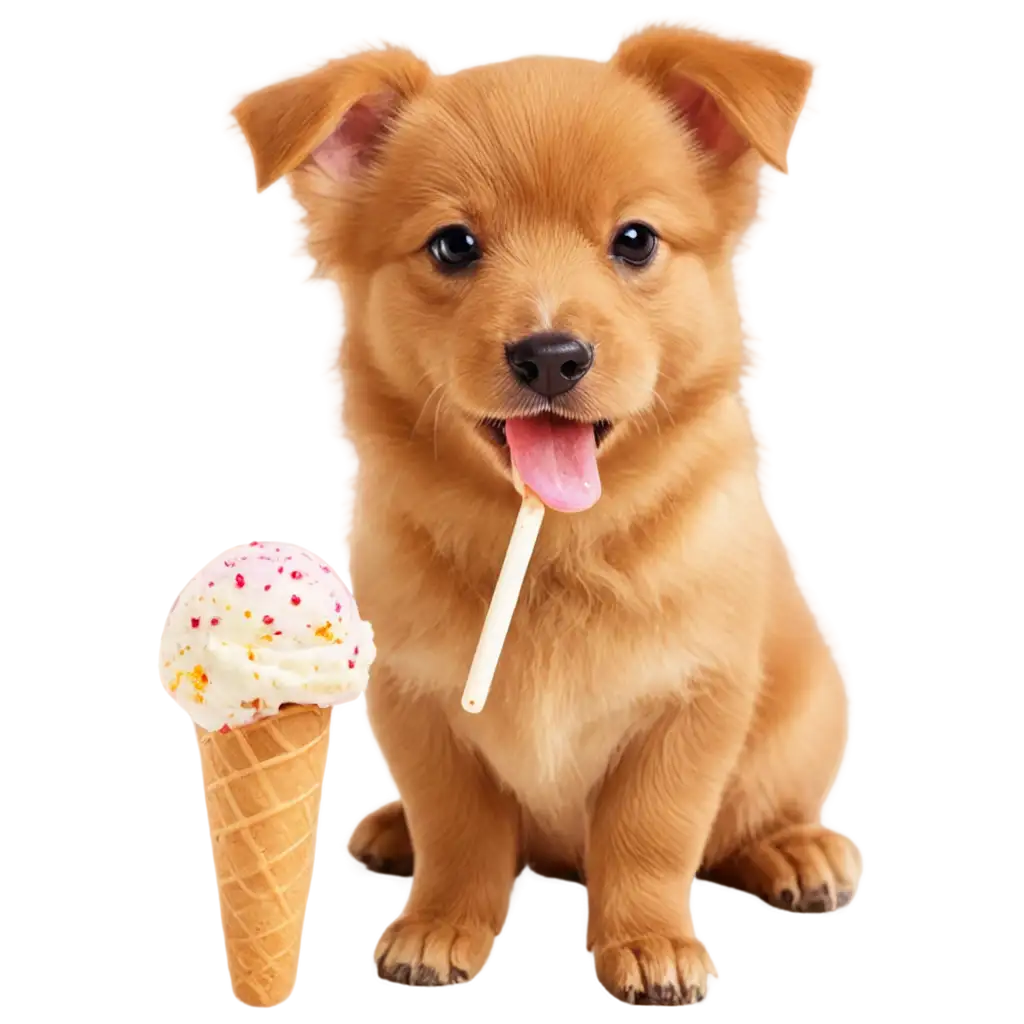 Adorable-Dog-Eating-Ice-Cream-PNG-Delightful-Image-for-Sweet-Moments