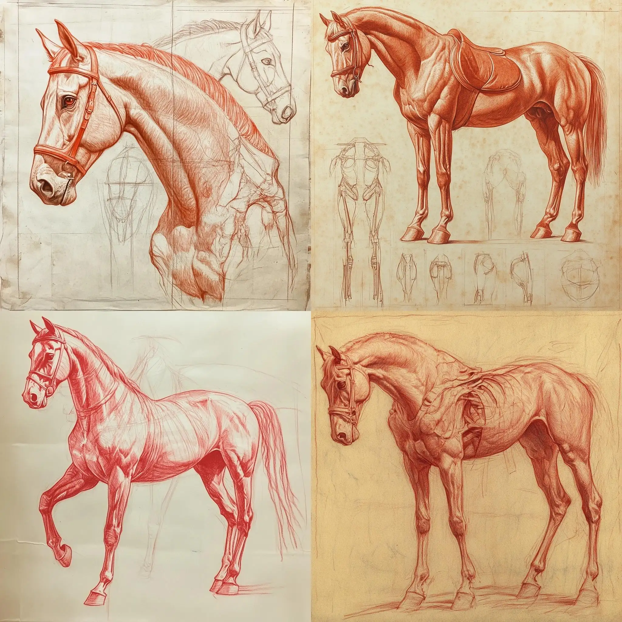 Anatomy-Study-of-Horse-in-Red-Chalk-Renaissance-Drawing-Style