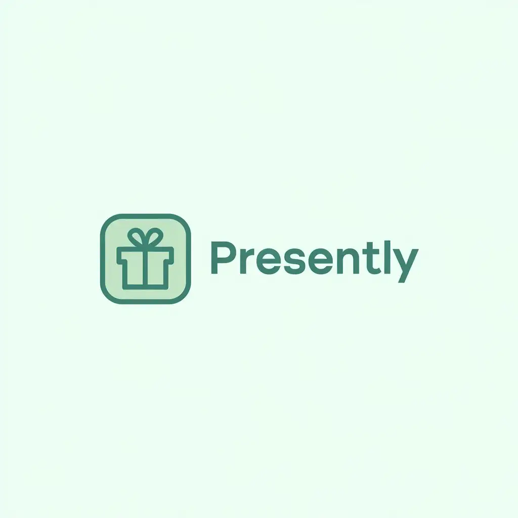 LOGO-Design-for-Presently-Minimalist-Square-Icon-with-Gift-Box-Pattern-and-Modern-Sans-Serif-Typography