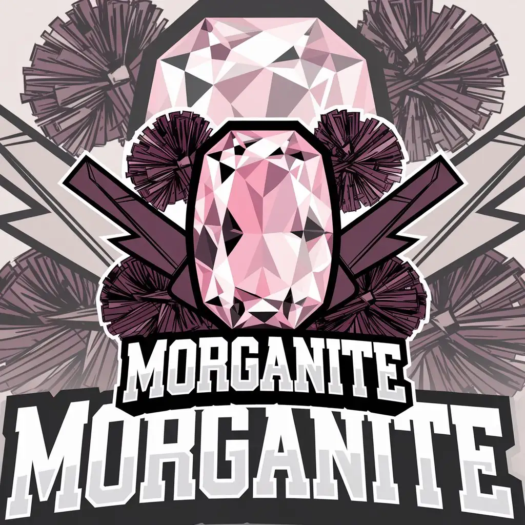 LOGO Design for Morganite Pink Gemstone Cheerleader Power with Clear Background