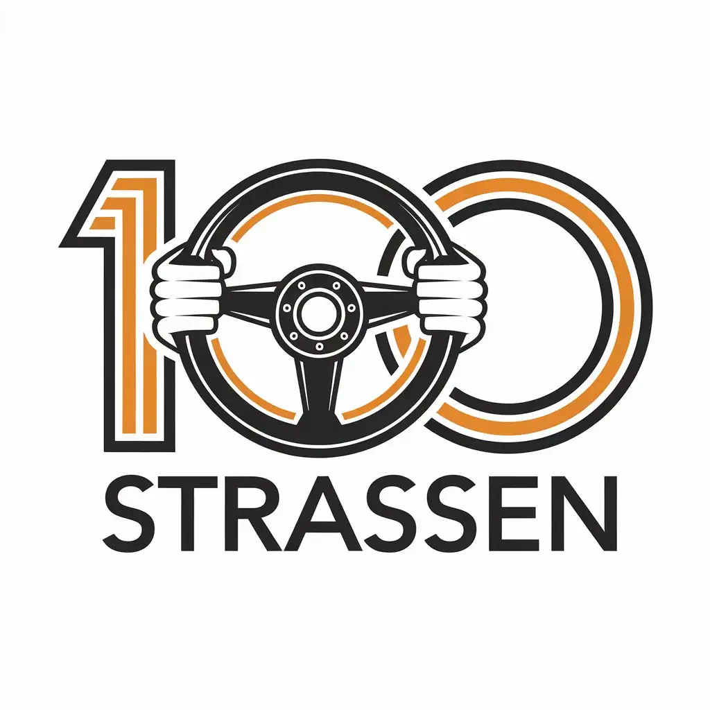 LOGO-Design-for-100-Strassen-Steering-Wheel-Hands-Symbol-with-a-Clear-Vector-Background