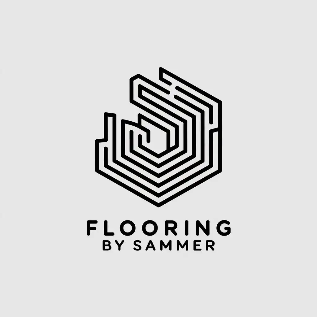 LOGO Design for Flooring by Sammer 3D Tiles with Minimalistic Style for Construction Industry