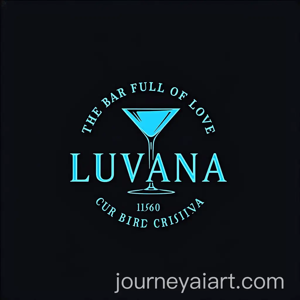 Luvana-Bar-Logo-Design-Featuring-Black-and-Blue-Colors-with-Slogan-The-Bar-Full-of-Love