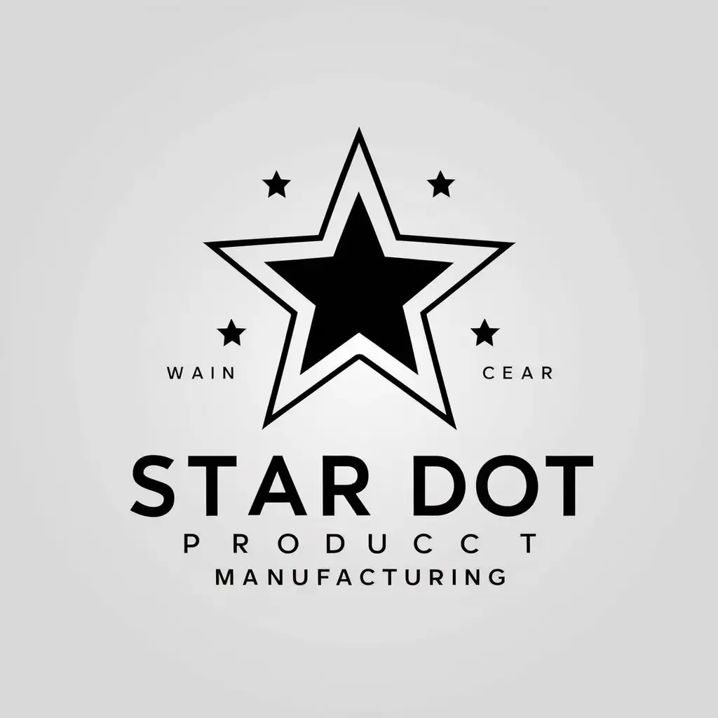 a vector logo design,with the text "star dot product manufacturing", main symbol:Star highlighted wig features,Moderate,be used in Beauty Spa industry,clear background