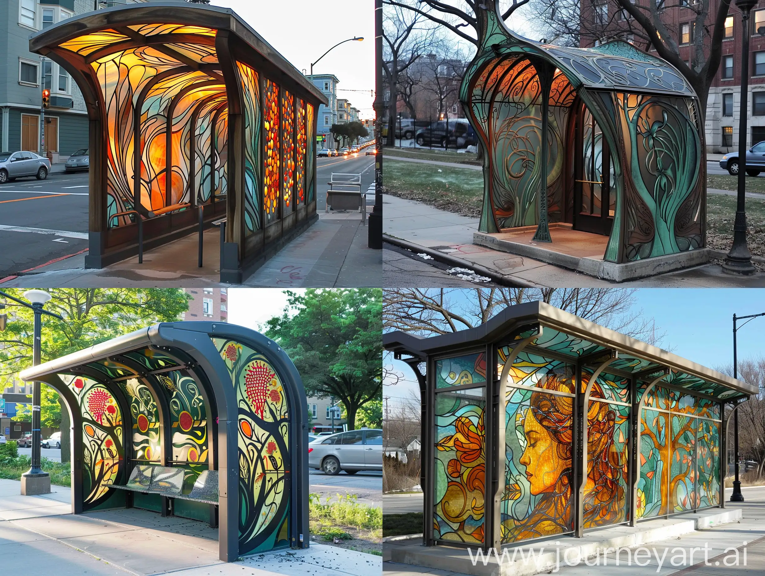 Contemporary-Art-Nouveau-Bus-Stops-Transforming-Urban-Landscapes