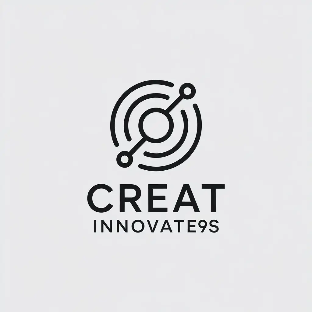 a vector logo design,with the text "creat innovate19is", main symbol:rotate,Minimalistic,be used in Technology industry,clear background