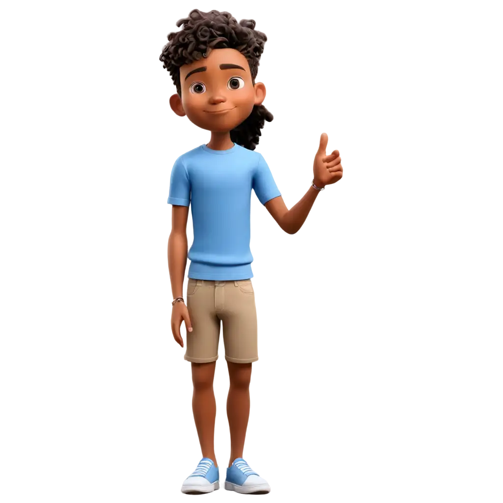 cartoon Avatar boy saying thank you