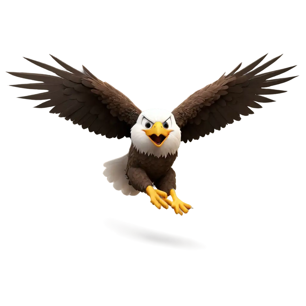 3D-Pixar-Fluffy-Eagle-Flying-PNG-Image-Majestic-Digital-Artwork