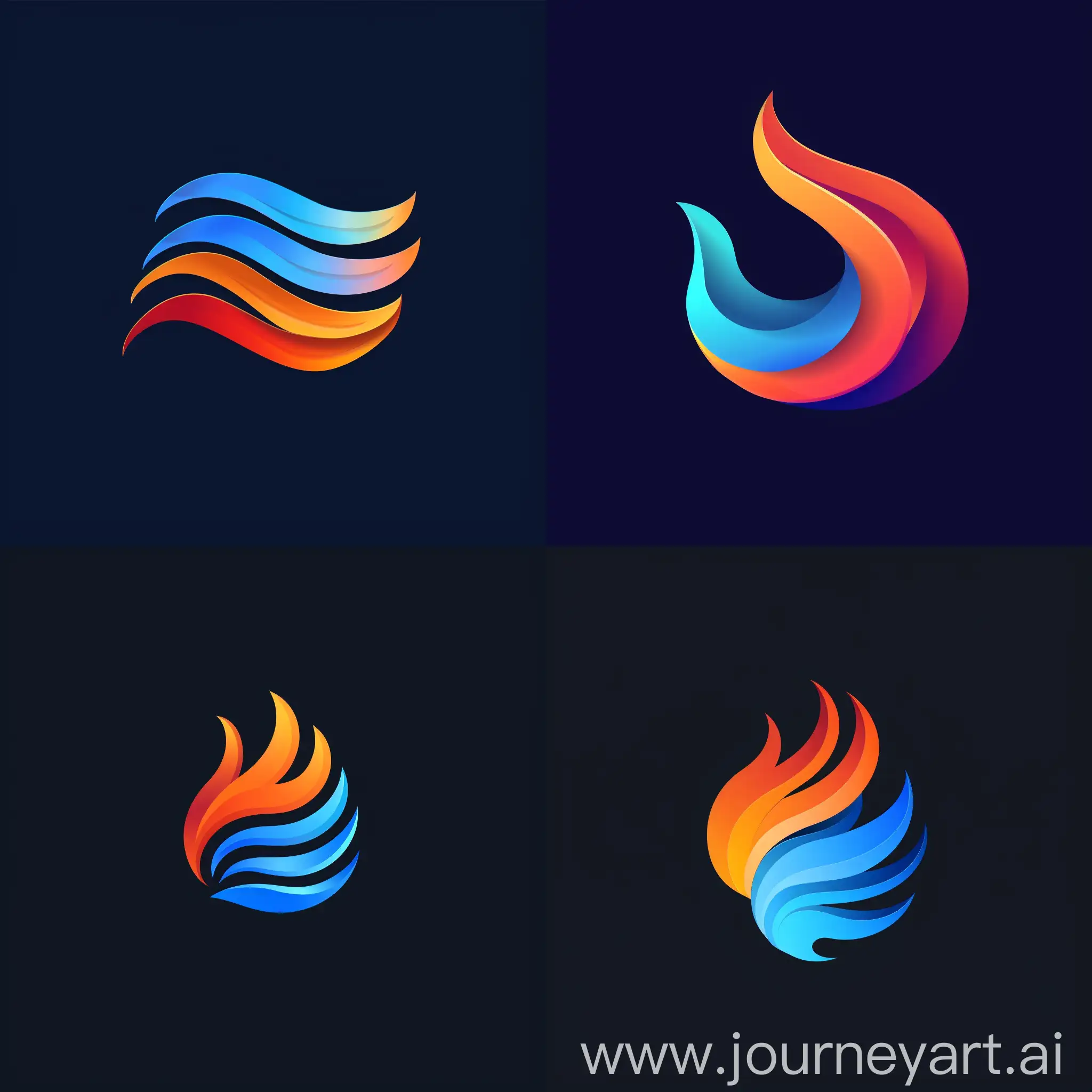 Stylish-Gradient-Wave-Logo-in-Blue-and-Fiery-Red