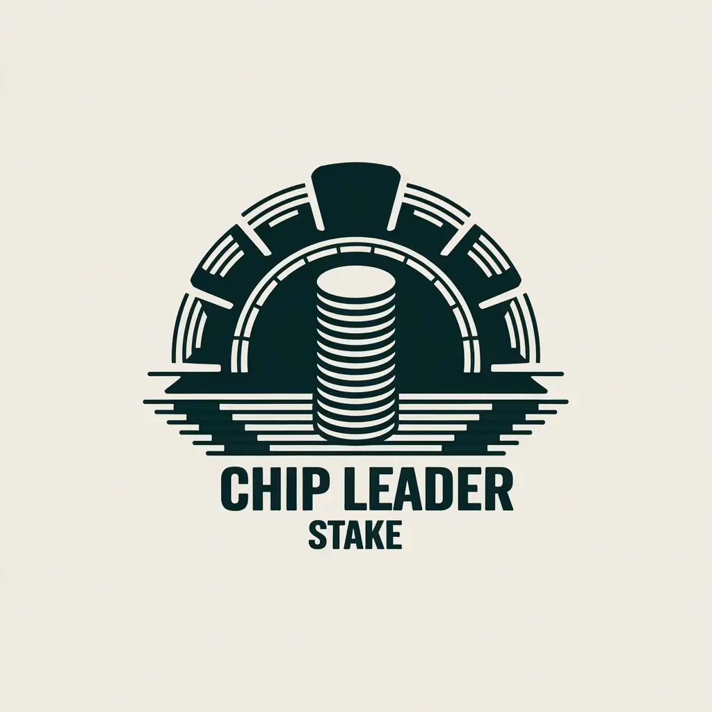 LOGO Design for Chip Leader Stake Vector Logo Featuring Vertical Poker Chip Stack