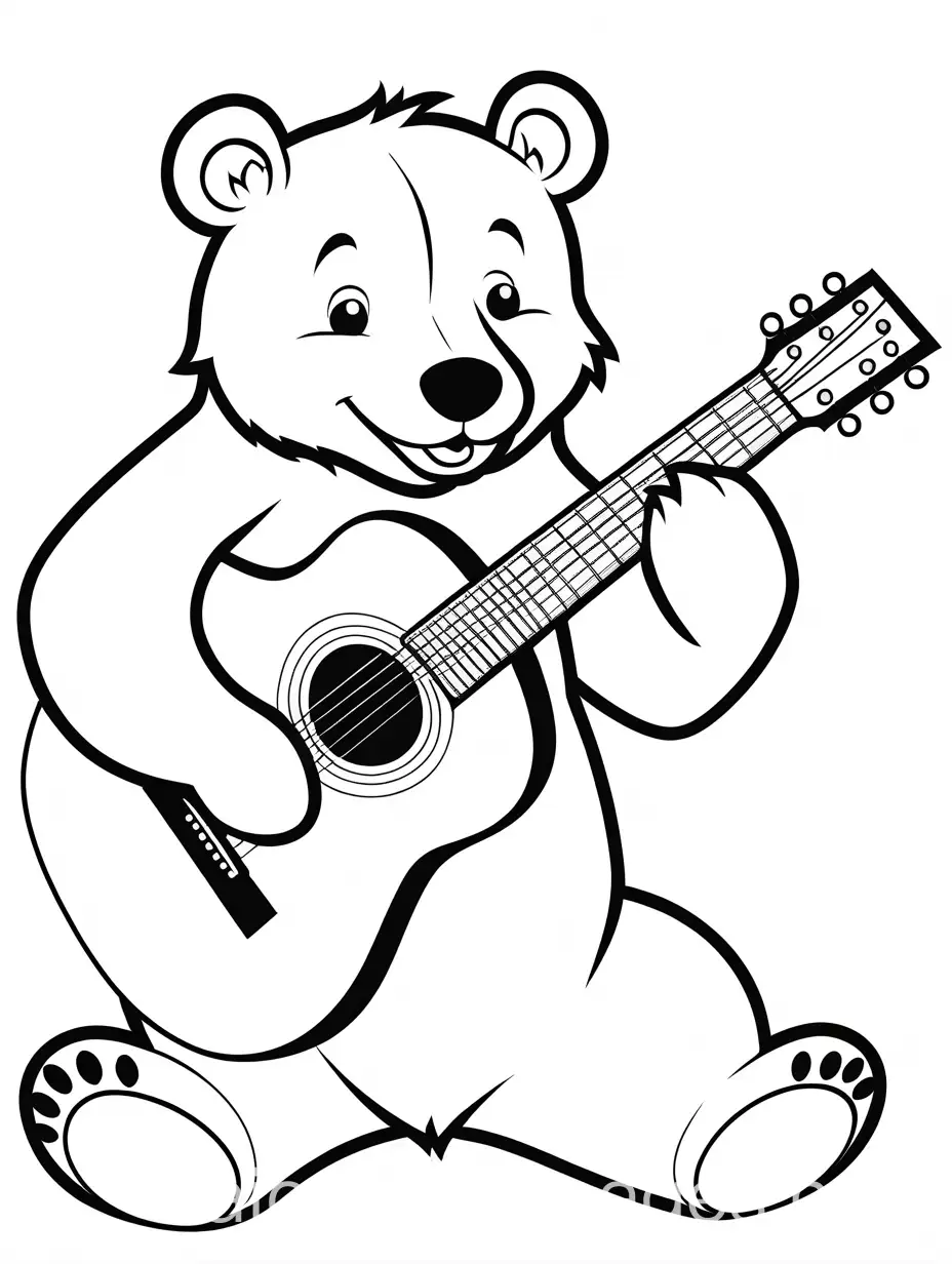 Grizzly-Bear-Playing-Guitar-Coloring-Page