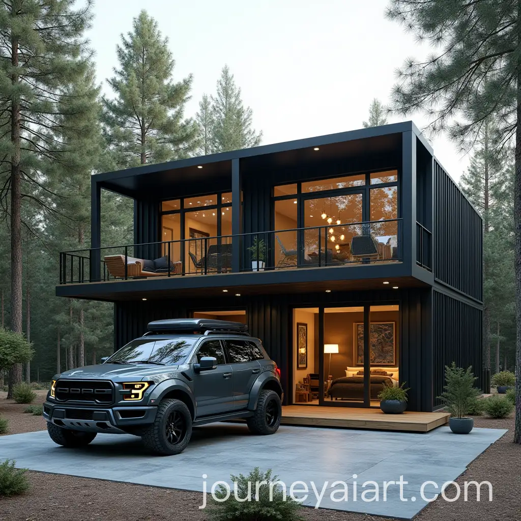 Modern-TwoStory-Container-House-Surrounded-by-Forest
