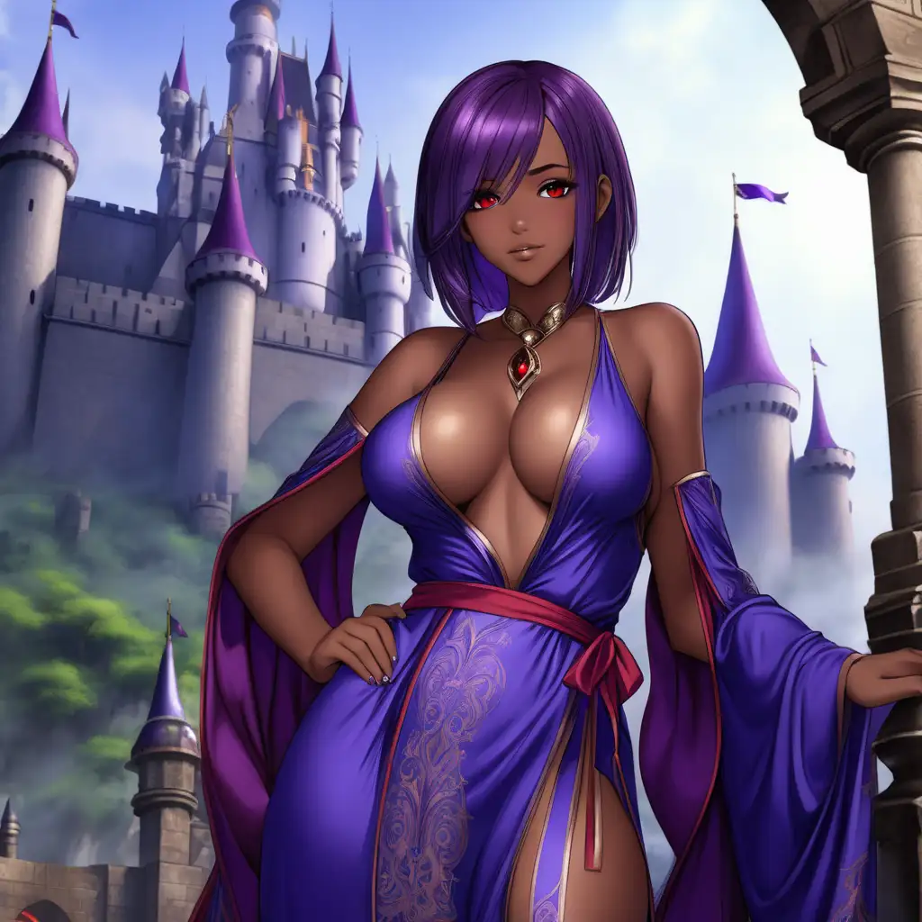 Fantasy-Girl-in-Blue-Robe-with-Castle-Background