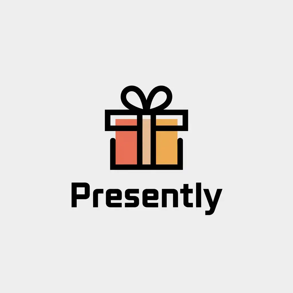 LOGO-Design-for-Presently-Gift-Symbol-with-Elegant-Typography-on-a-Clear-Background