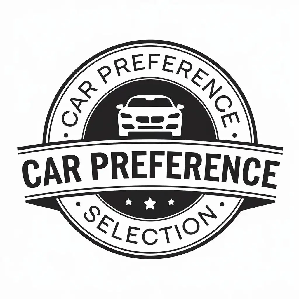 a vector logo design,with the text "car preference selection", main symbol:car,Moderate,be used in Automotive industry,clear background