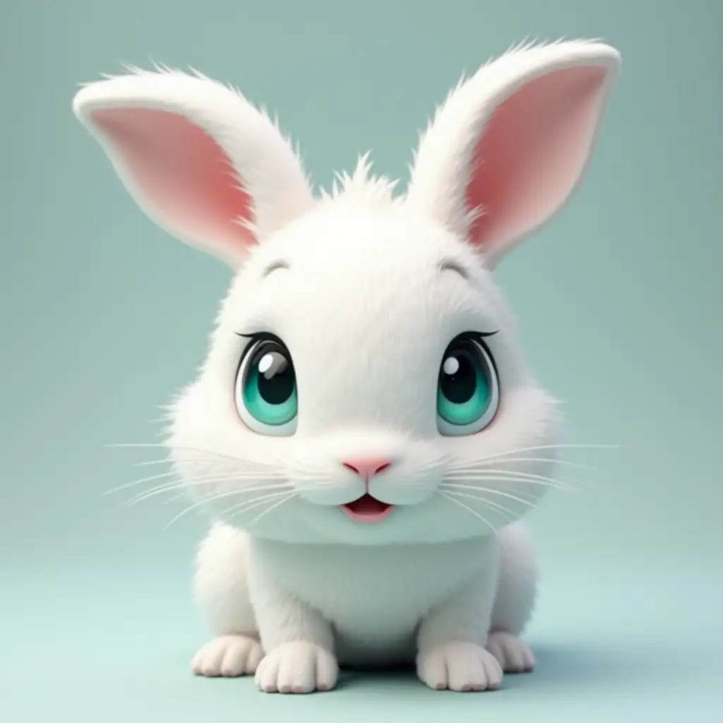 white rabbit with turquoise eyes