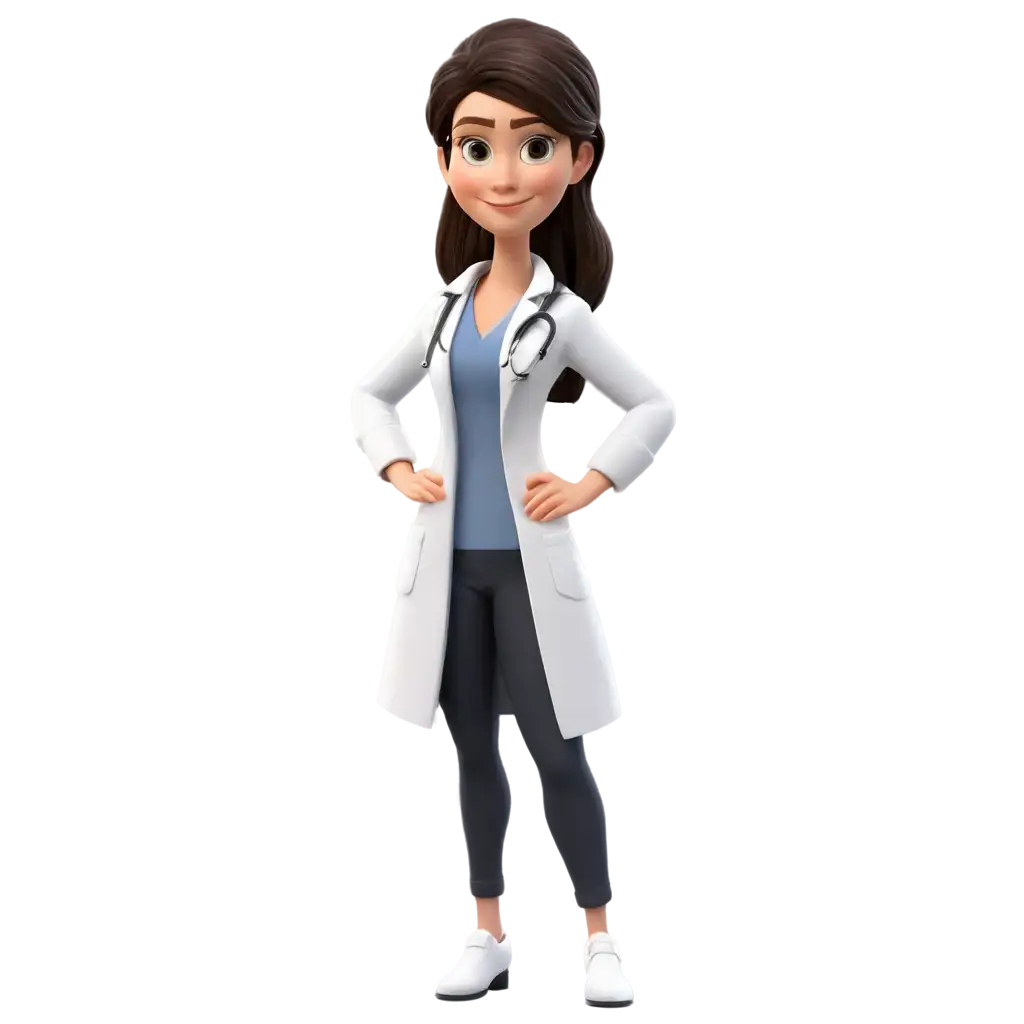 female doctor cartoon 3D character