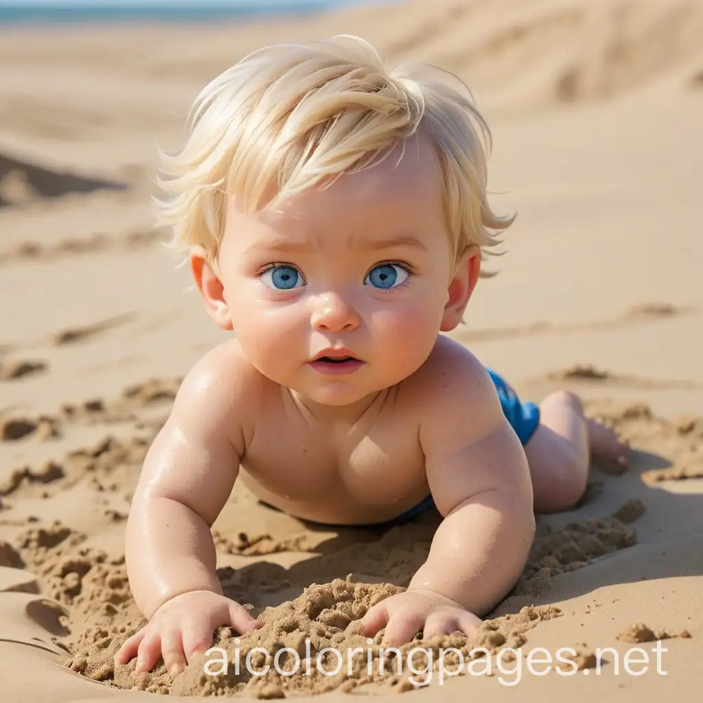 Blonde-Baby-Boy-Playing-in-Sand-Coloring-Page