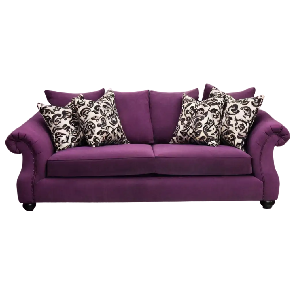 violet 2 Seater Sofa with pillows and royalist design