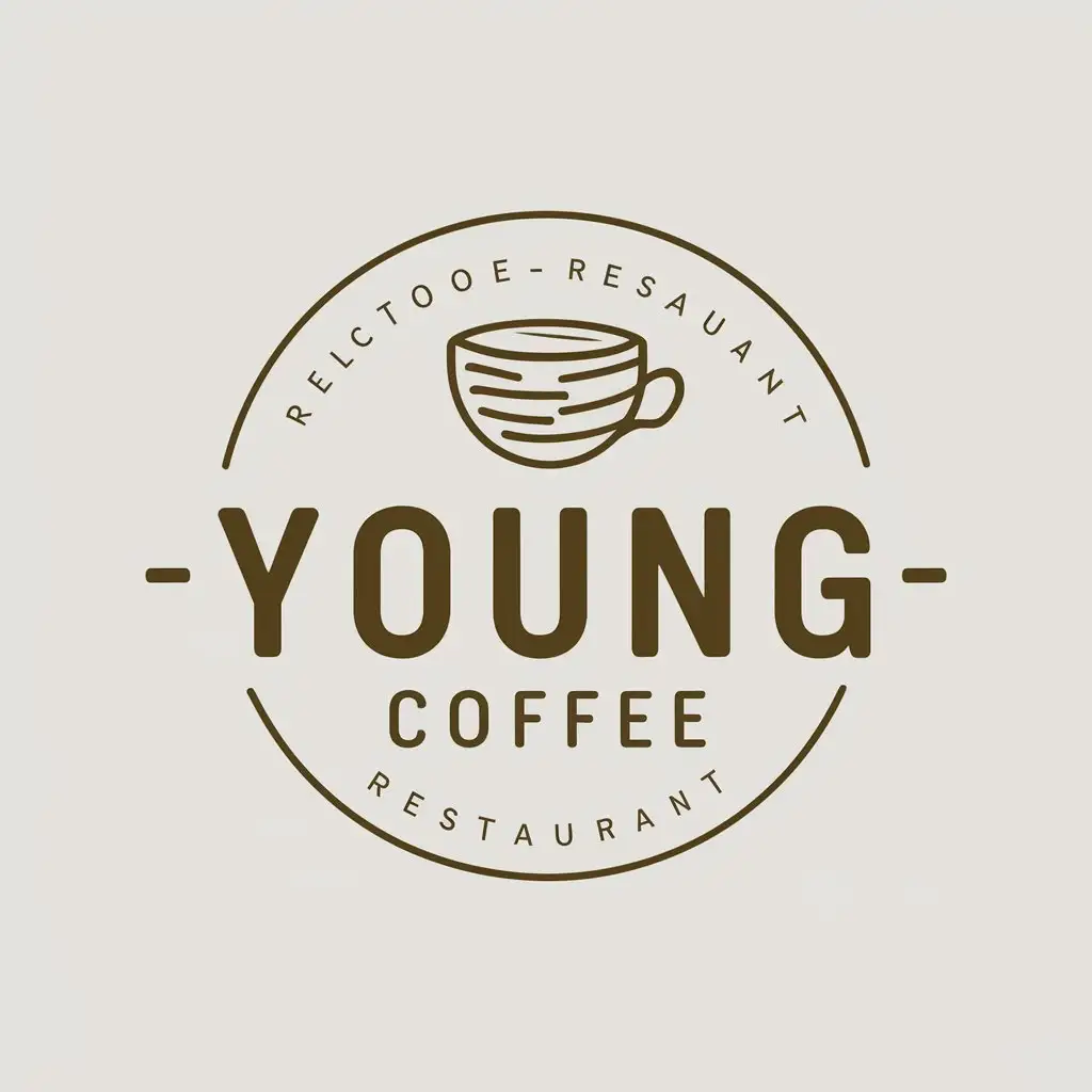 a vector logo design,with the text "young-coffee", main symbol:coffee,Moderate,be used in Restaurant industry,clear background