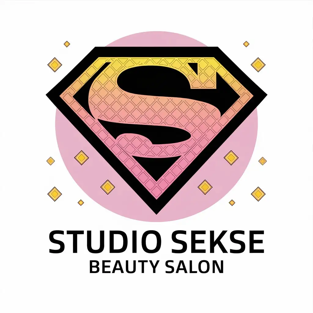 LOGO Design for Studio Sekse Black Pink Gold White with Diamonds Elegant S Symbol