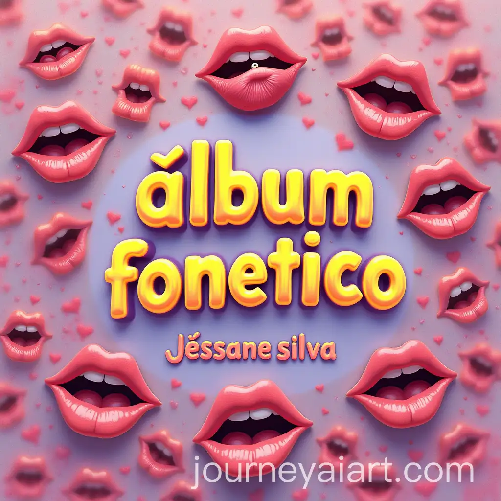 Pastel-Tone-Album-Cover-with-Bright-Bubble-Font-and-Small-Mouths-Aroundlbum-Fontico-Arte-AI