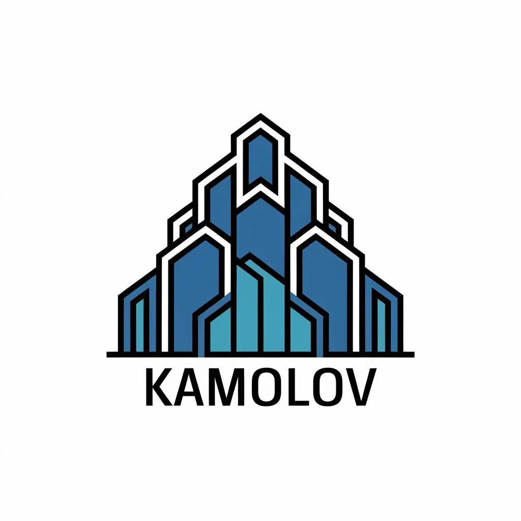 LOGO-Design-For-Kamolov-Architectural-Firm-with-Clear-and-Complex-Vector-Symbol