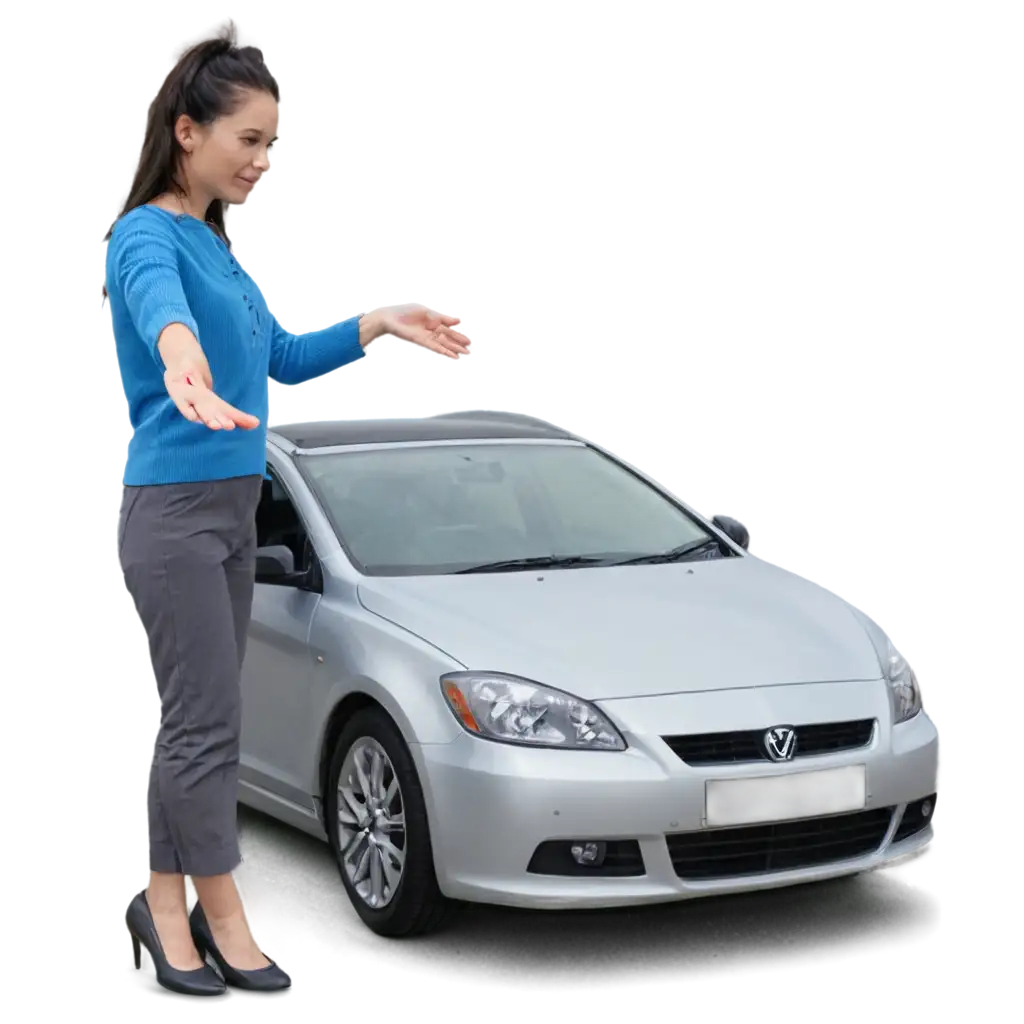 HighQuality-PNG-Image-of-a-Woman-Selling-Her-Car-for-Enhanced-Online-Engagement